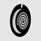 Silver Moon Spiral auf schwarz Ornament (Vorderseite)