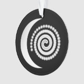 Silver Moon Spiral auf schwarz Ornament (Vorderseite)