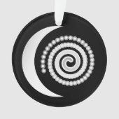 Silver Moon Spiral auf schwarz Ornament (Vorderseite)