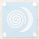 Silver Moon Spiral auf tiefblau Glasuntersetzer (Rückseite)