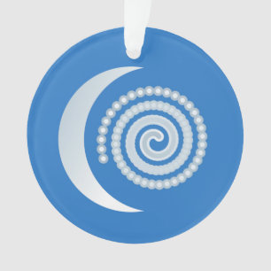 Silver Moon Spiral auf tiefblau Ornament