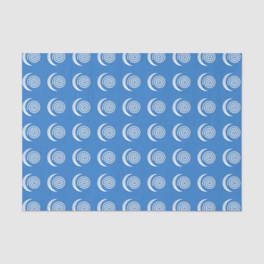 Silver Moon Spiral auf tiefblau Seidenpapier (Vorderseite)