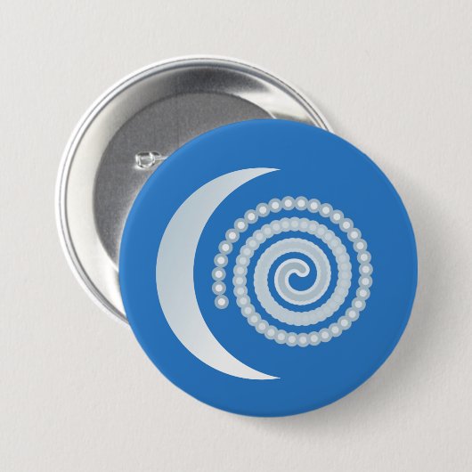 Silver Moon Spiral Button (Vorne & Hinten)