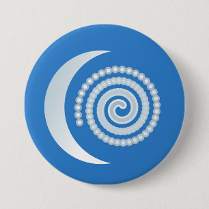 Silver Moon Spiral Button