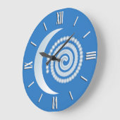 Silver Moon Spiral Große Wanduhr (Winkel)