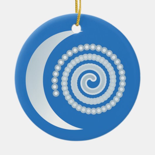 Silver Moon Spiral Keramik Ornament (Vorne)