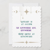 Silver Moon & Stars Einladung (Rückseite)