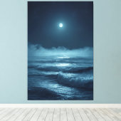 Silver Moonrise – Cinematic Ocean Under the Stars Leinwanddruck (Insitu (Holzboden))