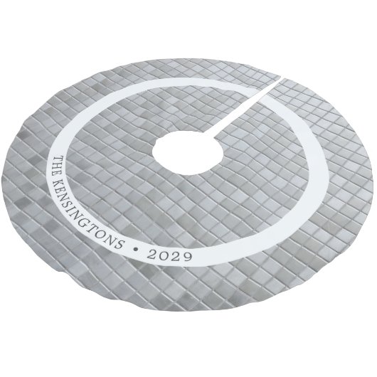 Silver Mosaic Festive Winter Family Deco Polyester Weihnachtsbaumdecke (Schrägansicht)