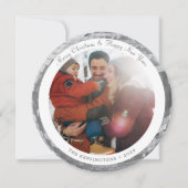 Silver Mosaik Festivals Winter Family Feiertagskarte (Vorderseite)