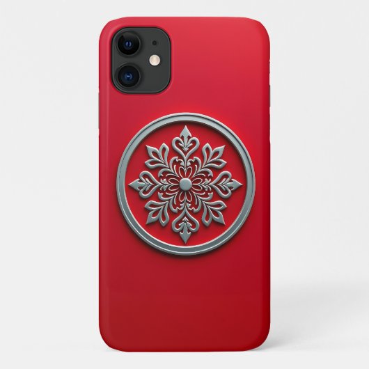 Silver Motif Circle on Red Case-Mate iPhone Hülle (Rückseite)