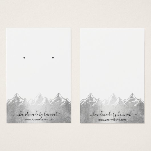 Silver Mountains Skyline Handmade Earring Display (Vorne & Hinten)