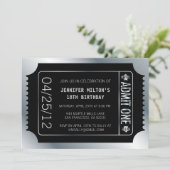 Silver Movie Ticket Einladung (Stehend Vorderseite)