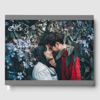 Silver Mr. Mrs. Foto Wedding Guest Book Gästebuch