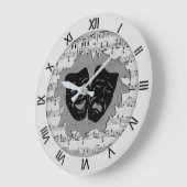 Silver Music and Theatermasken Große Wanduhr (Winkel)
