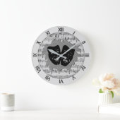 Silver Music and Theatermasken Große Wanduhr (Zuhause)