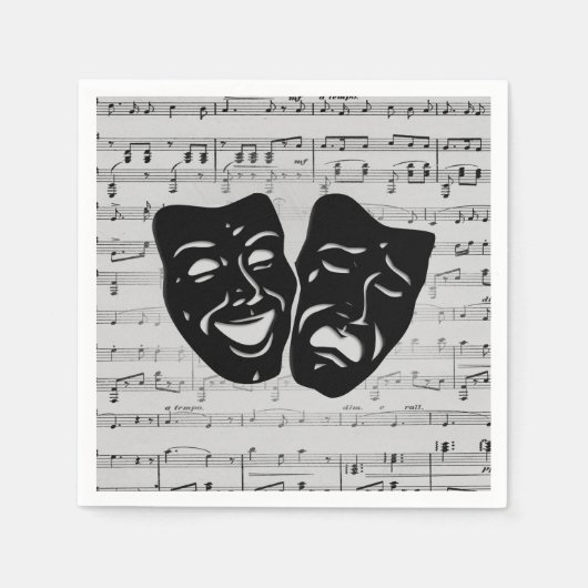 Silver Music and Theatermasken Serviette (Vorderseite)