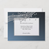 Silver Music Bar Mitzvah/Empfang Card Einladung (Rückseite)