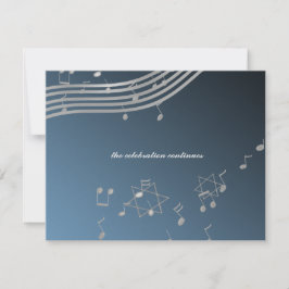 Silver Music Bar Mitzvah/Empfang Card Einladung
