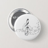 Silver Musiknotens Button (Vorne & Hinten)