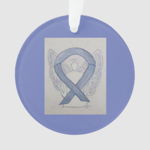 Silver Mystic Awareness Ribbon Angel Ornamente