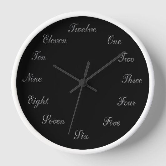 Silver n Black Clock Wanduhr (Vorderseite)