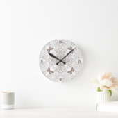 Silver 'n White Butterfly Medallion Numbered Runde Wanduhr (Zuhause)
