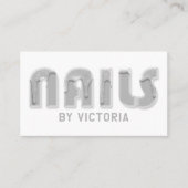 Silver Nails Glitzer Tropfen Typografie Nail Tech Visitenkarte (Vorderseite)