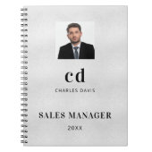 Silver Name Initials Foto Notizblock (Vorderseite)