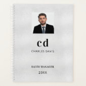 Silver Name Initials Foto Planer (Vorderseite)