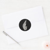 Silver Narwhal Waves Celtic Style Art Runder Aufkleber (Umschlag)