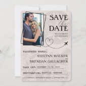 Silver Nashville Passport Save the Date (Rückseite)