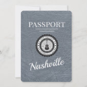 Silver Nashville Passport Save the Date (Vorderseite)