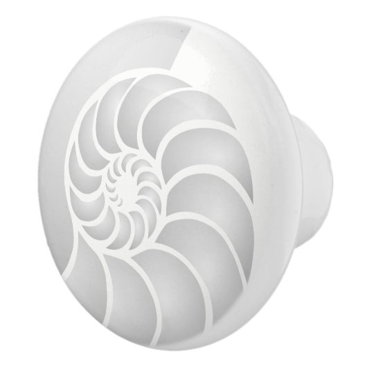 Silver Nautilus Coastal Style Keramikknauf (Rechts)