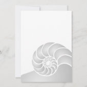 Silver Nautilus Muschel Beach Wedding Einladung (Rückseite)