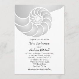 Silver Nautilus Muschel Beach Wedding Einladung
