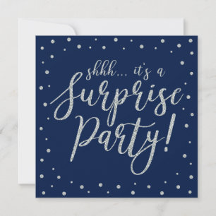 Silver & Navy   50. Überraschende Geburtstagsparty Einladung