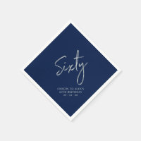 Silver & Navy 60 Modern 60. Geburtstagsparty