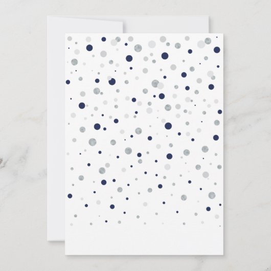 Silver & Navy Balloons Moderne Erwachsene Geburtst Einladung (Rückseite)