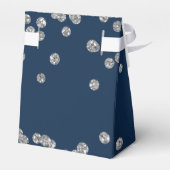 Silver Navy Blue 40. Geburtstag Danke Confetti Geschenkschachtel (Rückseite)