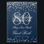 Silver Navy Blue 80th Birthday Gästebuch Confetti Notizblock<br><div class="desc">Elegante 80. Geburtstagsparty Silver Glitzer Confetti auf Navy Blue Vorlage. Einfach zu bedienen und leicht zu personalisieren. Bestelle noch heute!</div>