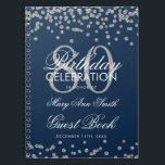 Silver Navy Blue 80th Birthday Gästebuch Confetti Notizblock<br><div class="desc">Elegante 80. Geburtstagsparty Silver Glitzer Confetti auf Navy Blue Vorlage. Einfach zu bedienen und leicht zu personalisieren. Bestelle noch heute!</div>