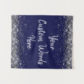 Silver Navy Blue Birthday Party Foto Stand Prop Wandteppich (Vorderseite (Horizontal))
