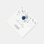 Silver & Navy Blue Es ist eine Baby-Dusche Napkins Serviette (Ecke)