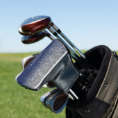 Silver Navy Blue Glitzer Giron Monogram Name Golf Headcover (In Situ)