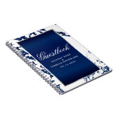 Silver, Navy Blue Marmor & White - Gästebuch Notizblock (Rechte Seite)