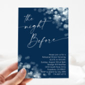 Silver & Navy Blue Probe Dinner Einladung