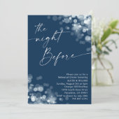 Silver & Navy Blue Probe Dinner Einladung (Stehend Vorderseite)