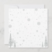 Silver & Navy Blue Winter Wunderland Junge Geburts Einladung (Rückseite)