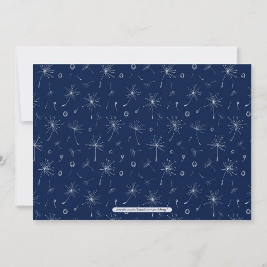 Silver & Navy | Einfache Partei des modernen Engag Einladung (Rückseite)